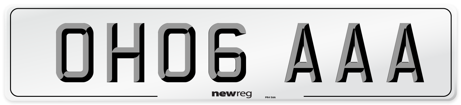 OH06 AAA Number Plate from New Reg